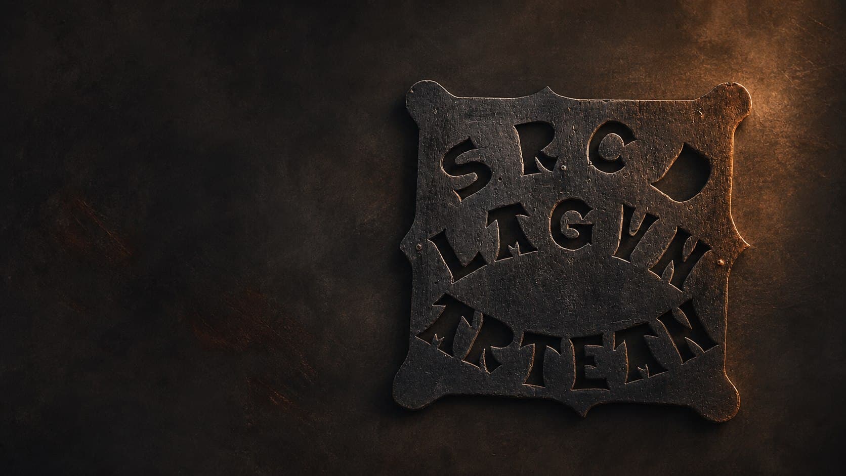 Rótulo artesanal de hierro de la sociedad Lagun Artean